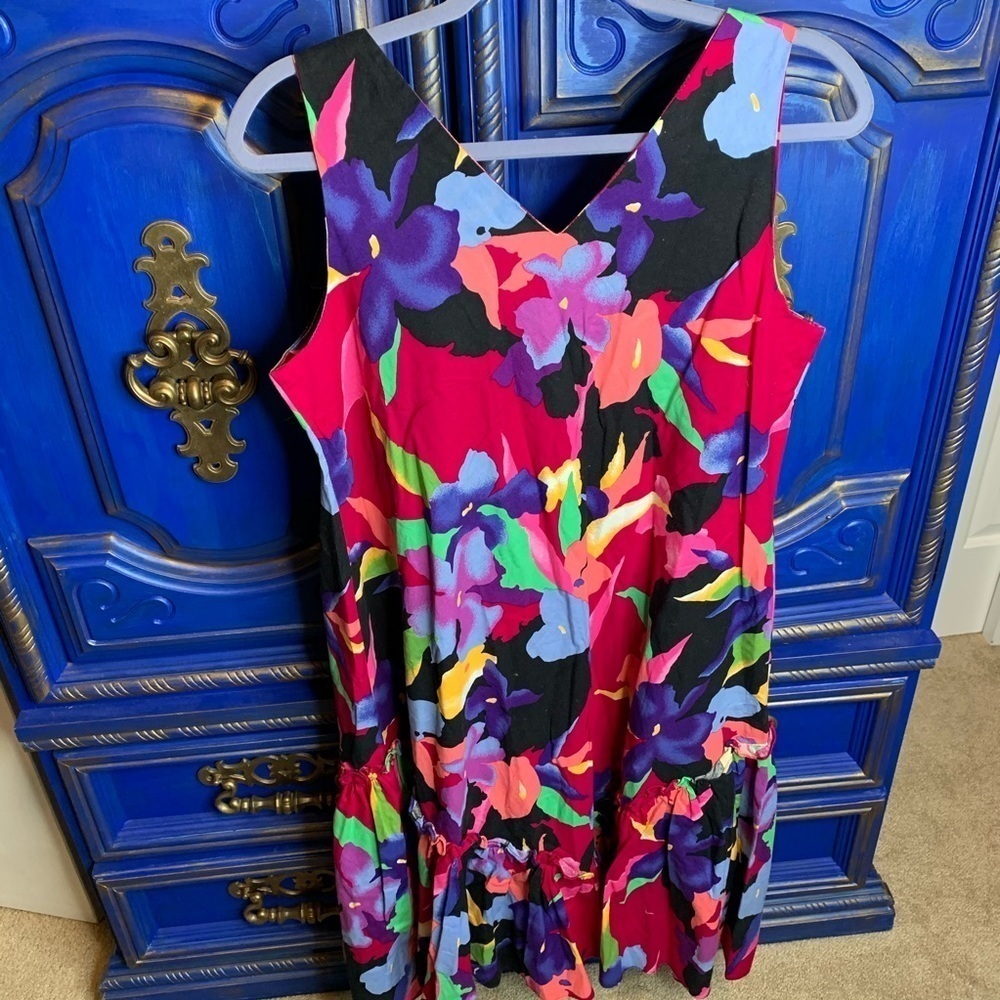 Vintage Jade Fashions HAWAII Small Floral Dress